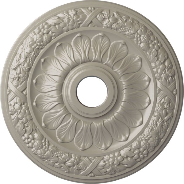 Ekena Millwork Swindon Ceiling Medallion (Fits Canopies up to 6 1/8"), 24"OD x 4"ID x 1 1/2"P, Pearl White CM24SWPWS - main